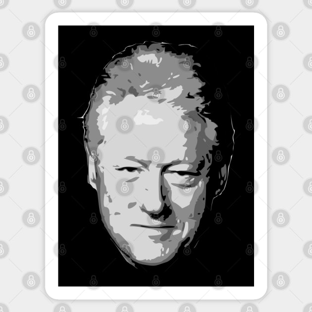 Bill Clinton Black and White Sticker by Nerd_art